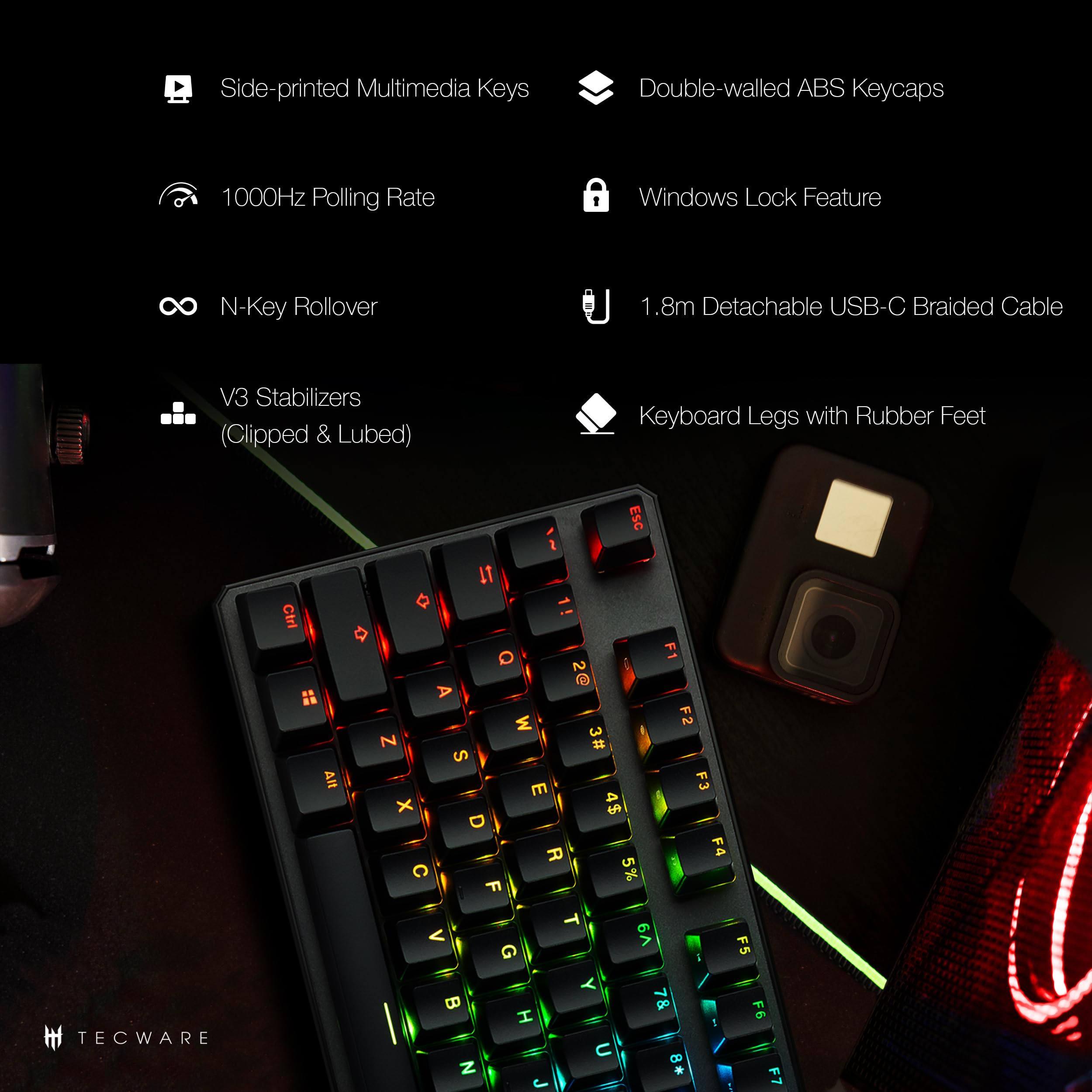 Amazon | TECWARE (テックウェア) Phantom+ 104キーRGB メカニカル